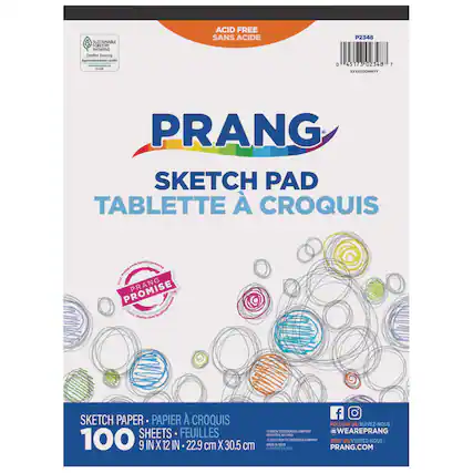 Sustainable Forestry
Certified Sourcing
Agriculture durable
Certification sourcing
ACID FREE
SANS ACIDE
PRANG
SKETCH PAD
TABLETTE À CROQUIS
PRANG PROMISE
SKETCH PAPER
PAPIER À CROQUIS
100 SHEETS
FEUILLES
9 IN X 12 IN
22.9 cm X 30.5 cm
FOLLOW US
SUIVEZ-NOUS
@WEAREPRANG
VISIT US
VISITEZ-NOUS
PRANG.COM
P2348
0 4517 02348 007
MADE IN CHINA
FABRIQUÉ AU CHINA
©2023 PRANG COMPANY
©2023 PRANG COMPANY