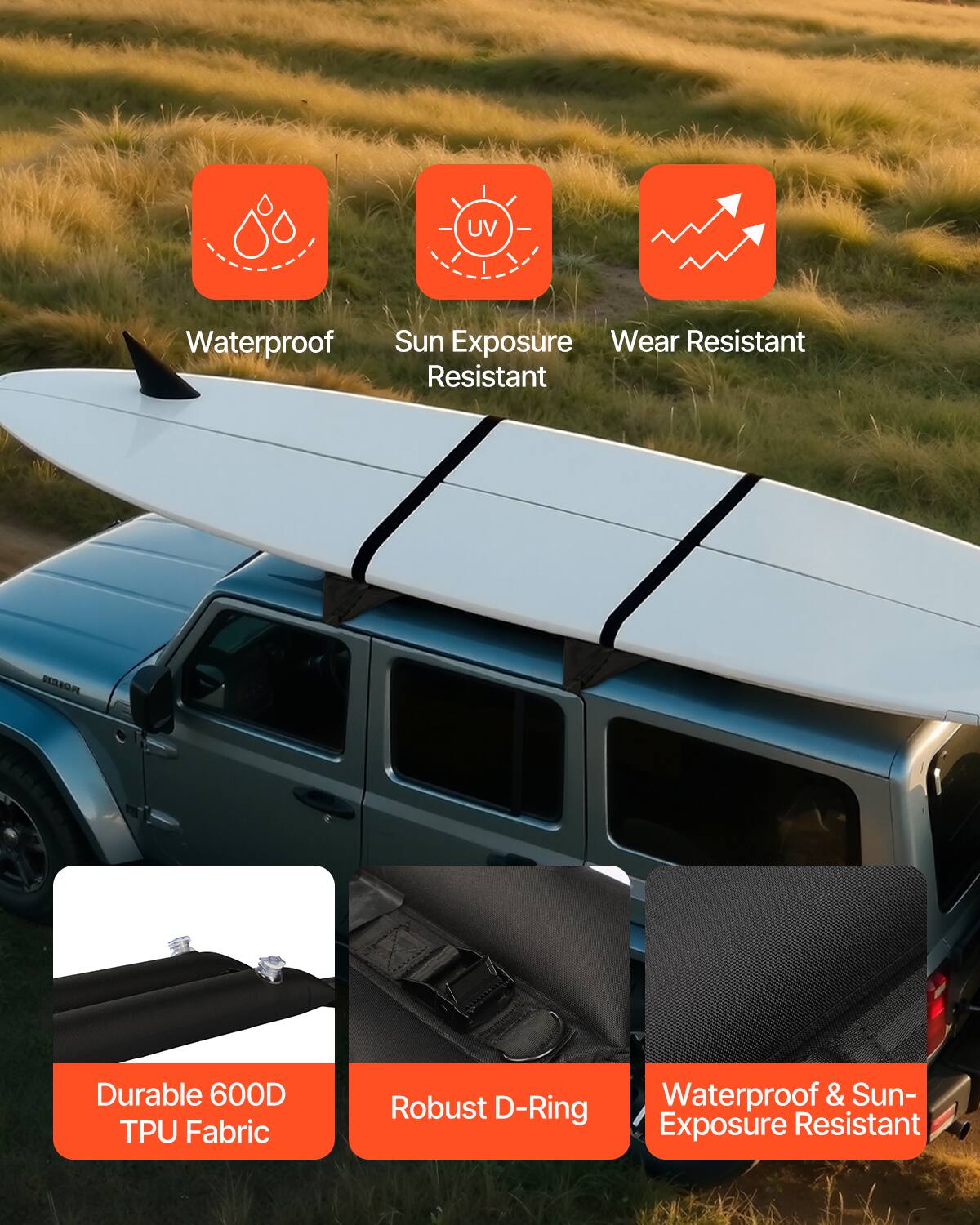 - Waterproof
- Sun Exposure Resistant
- Wear Resistant

- Durable 600D TPU Fabric
- Robust D-Ring
- Waterproof & Sun-Exposure Resistant