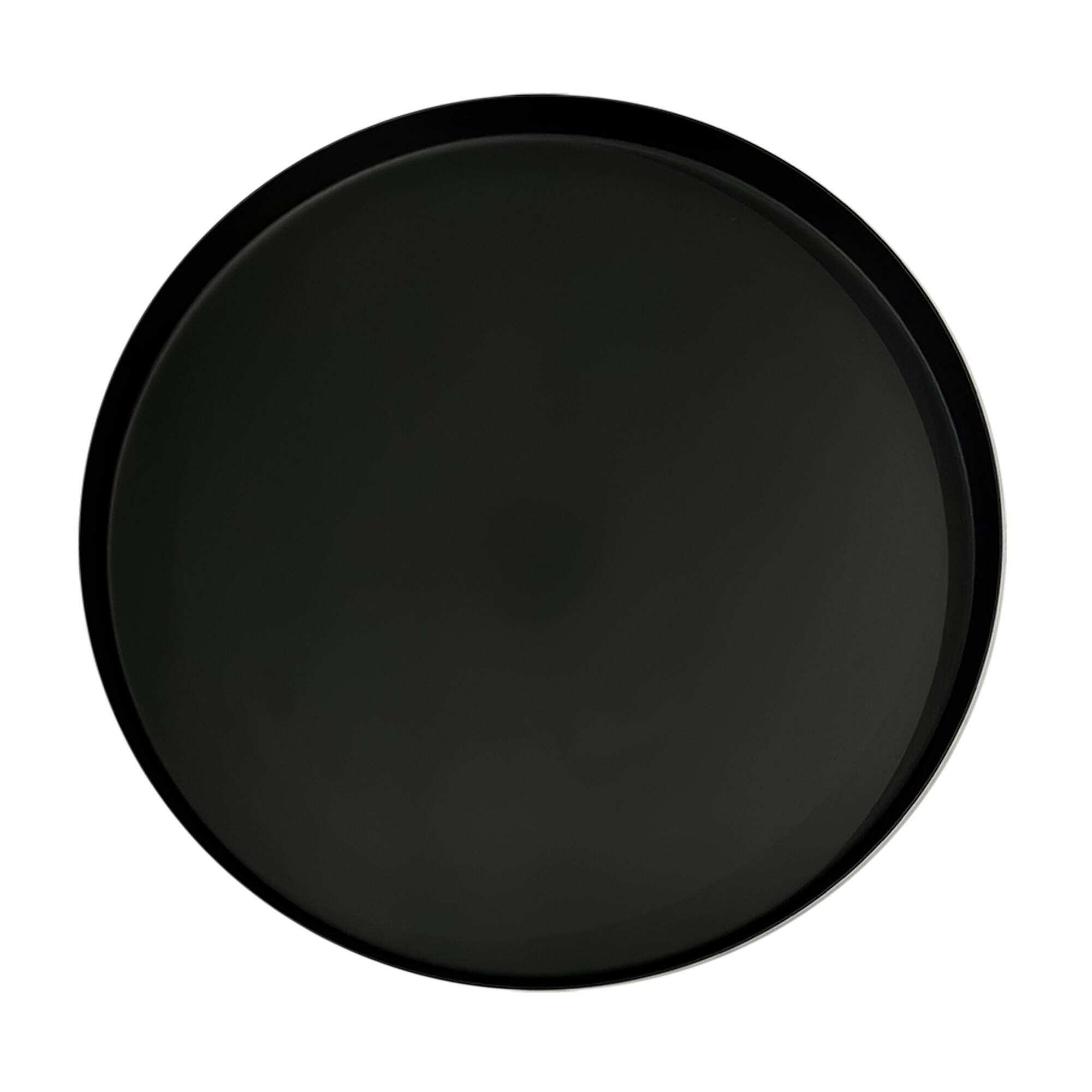 Alt View 2. Manhattan Lane - Ara 12 Inch Side End Table, Vintage Sleek Pillar Base, Round Tray Top - Black.
