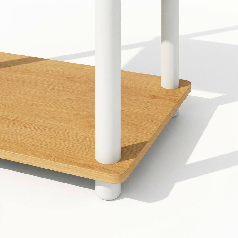 Alt View 2. FurniFact - Engineered Wood bookcase with sturdy construction and versatile design - Beech/White.