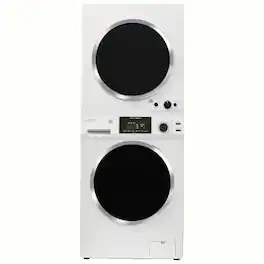 Equator - ECONOMY PET EW 826 1.6 cu ft. Compact Stackable Washer + ED 850S 3.5 cu ft. Electric Dryer Vented w/Sensor 110 V - White