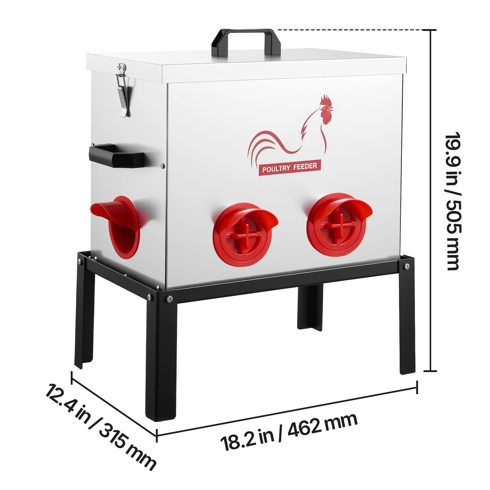 POULTRY FEEDER  
19.9 in / 505 mm  
12.4 in / 315 mm  
18.2 in / 462 mm