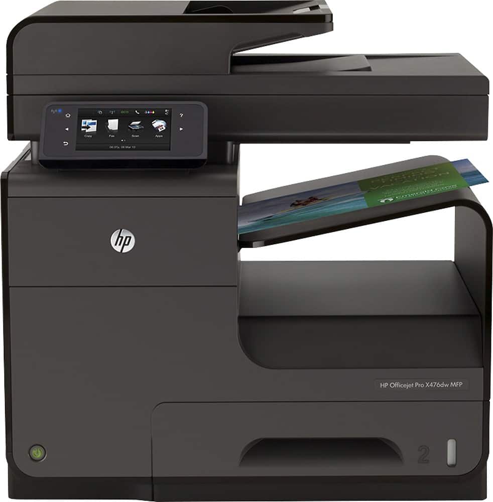 Front. HP - Officejet Pro X476dw Wireless All-In-One Printer - Black.