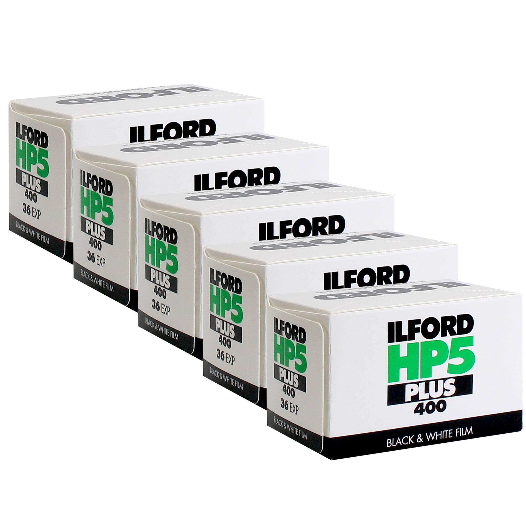 Ilford - HP5 Plus Black & White Negative Film 35mm Roll Film, 36 Exp - 5 Pack