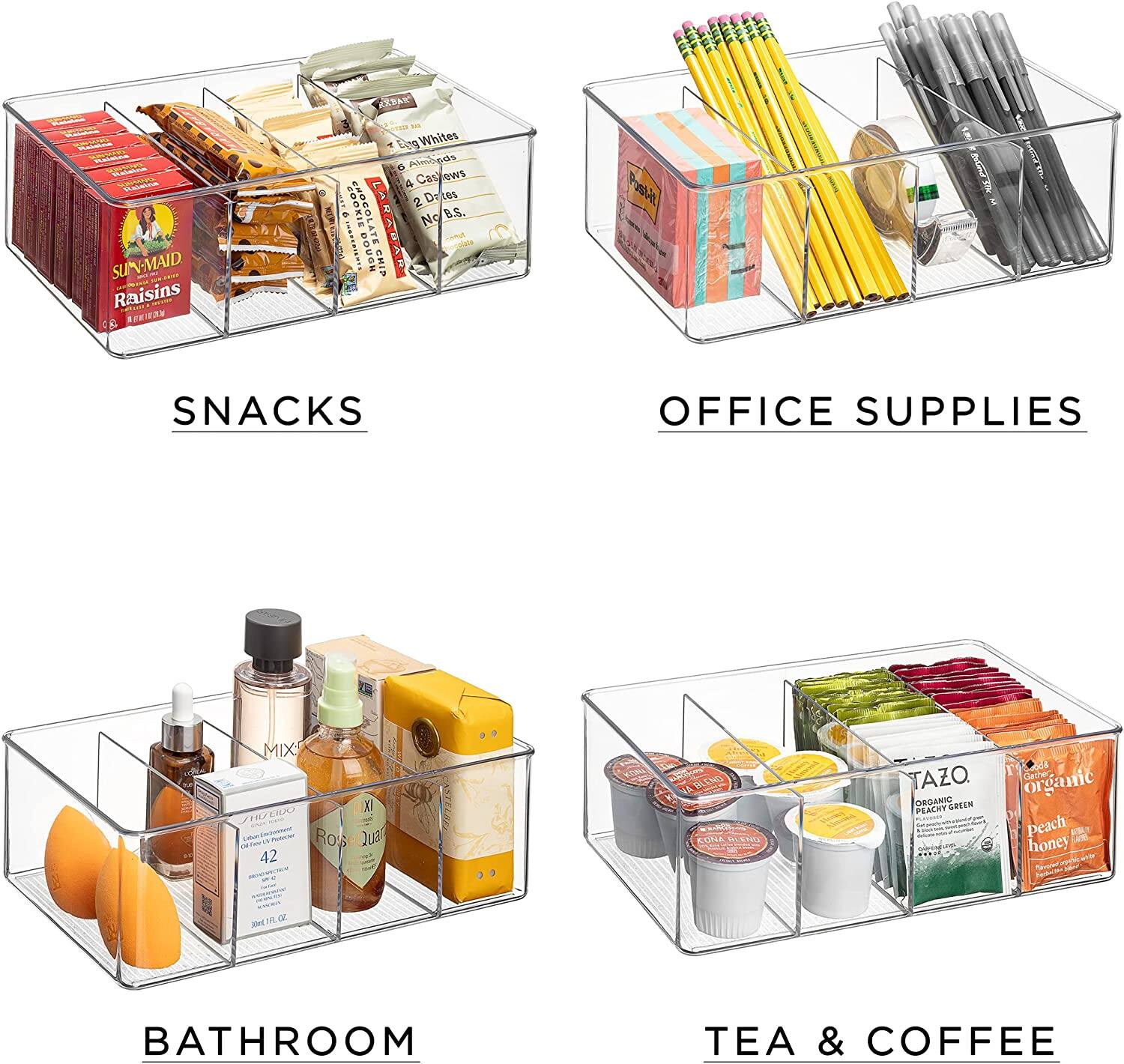 Sure, here is the corrected and grouped text:

**SNACKS**
- SUN-MAID Raisins
- 9 Egg Whites
- 1 Carrots
- 2 Dates
- No B.S.
- SUATTAIANC
- CHIP Pastat
- SNACKS

**OFFICE SUPPLIES**
- Pencil
- Pen
- Paper
- Stapler

**BATHROOM**
- MIX
- 42
- TAZO
- organic peach honey

**TEA & COFFEE**
- TAZO
- organic peach honey