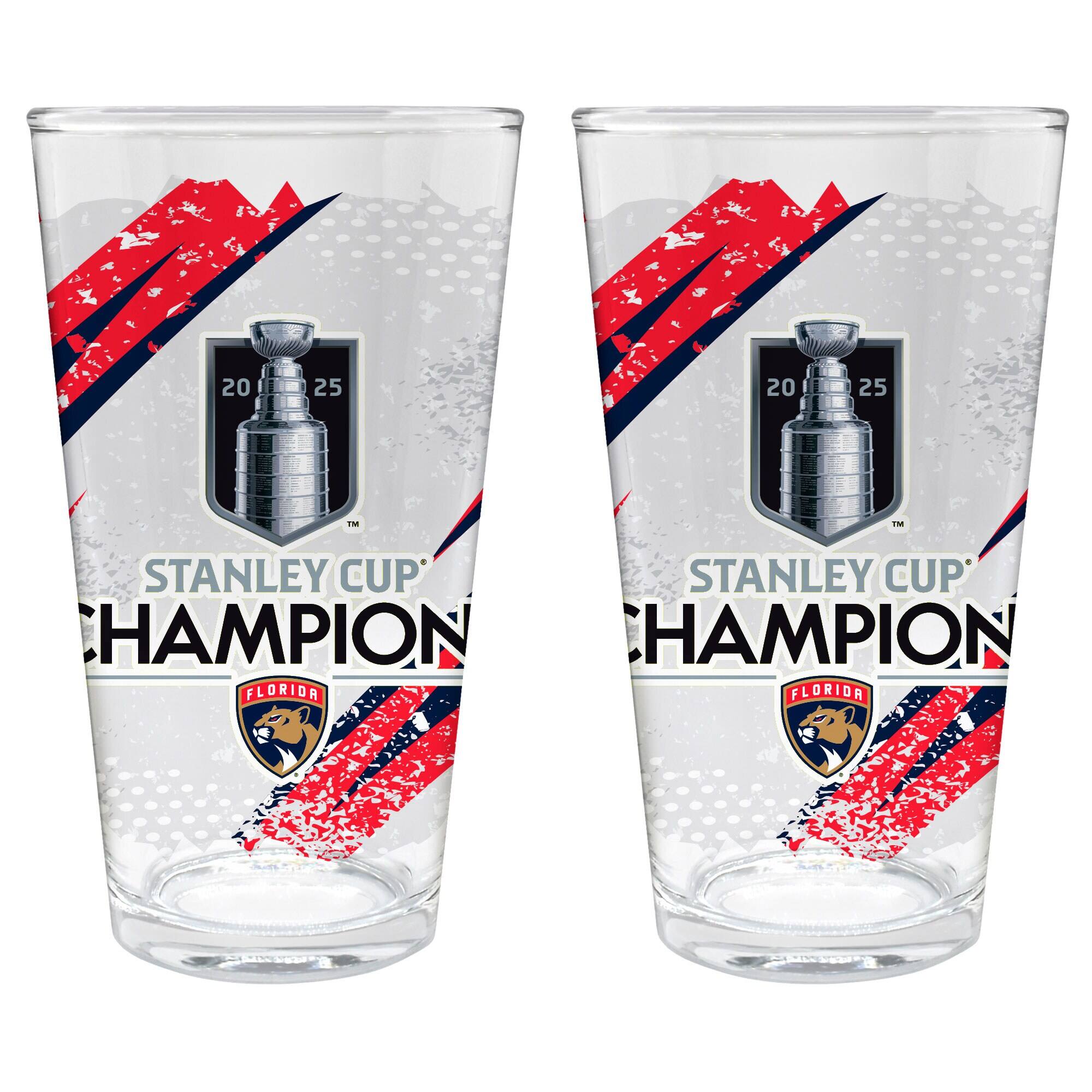 Great American Products - Florida Panthers 2025 Stanley Cup Champions 2-Piece 16oz. Pint Glass Set - Multicolor