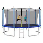 Front. Gymax - Gymax 15FT Jumping Exercise Recreational Bounce Trampoline for Kids W/Safety Enclosure - Black.