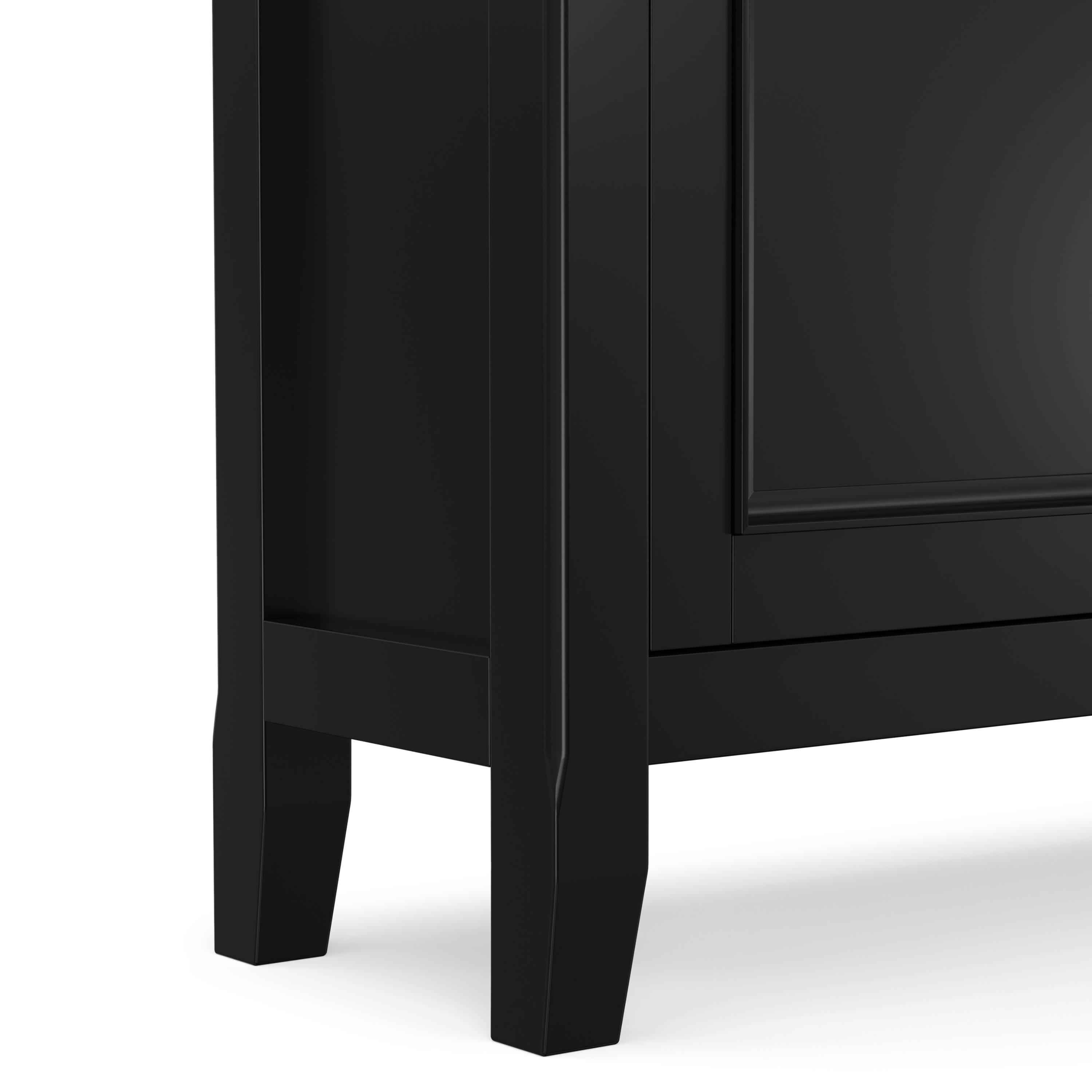 Alt View 6. Simpli Home - Simpli Home Amherst 36 inch Wide Solid Wood Transitional Storage Cabinet - Black.