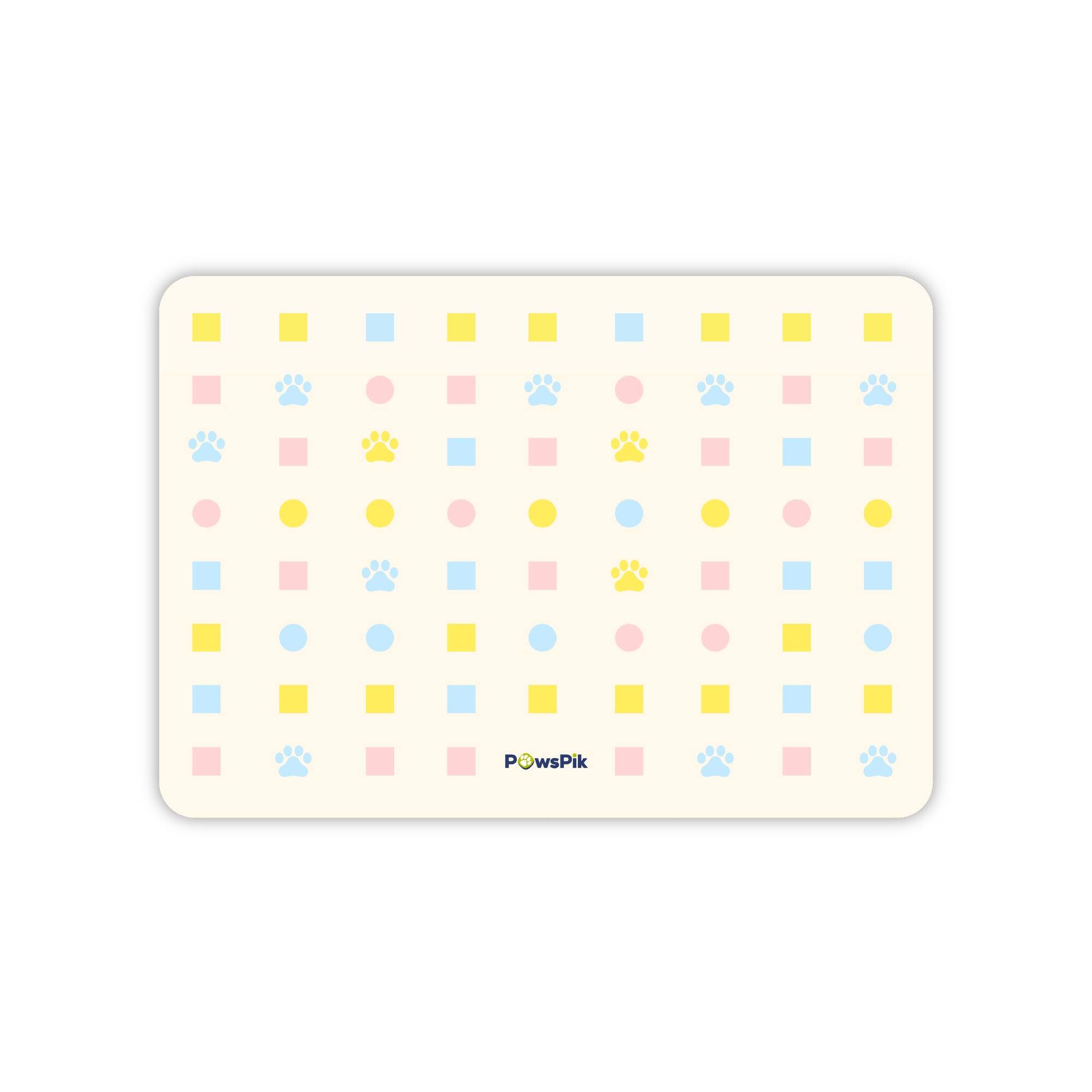 PawsPik Fast Absorbing Dog & Cat Food Mat, Pastel Paw Toss, Medium ...