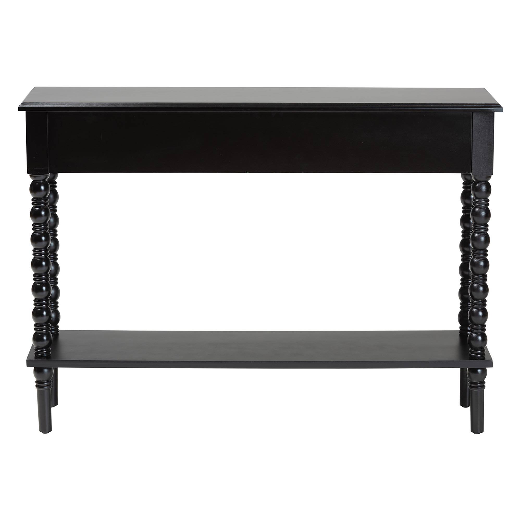 Alt View 1. Baxton Studio - Malinda Classic Wood 2-Drawer Console Table with Spindle Legs - Black.