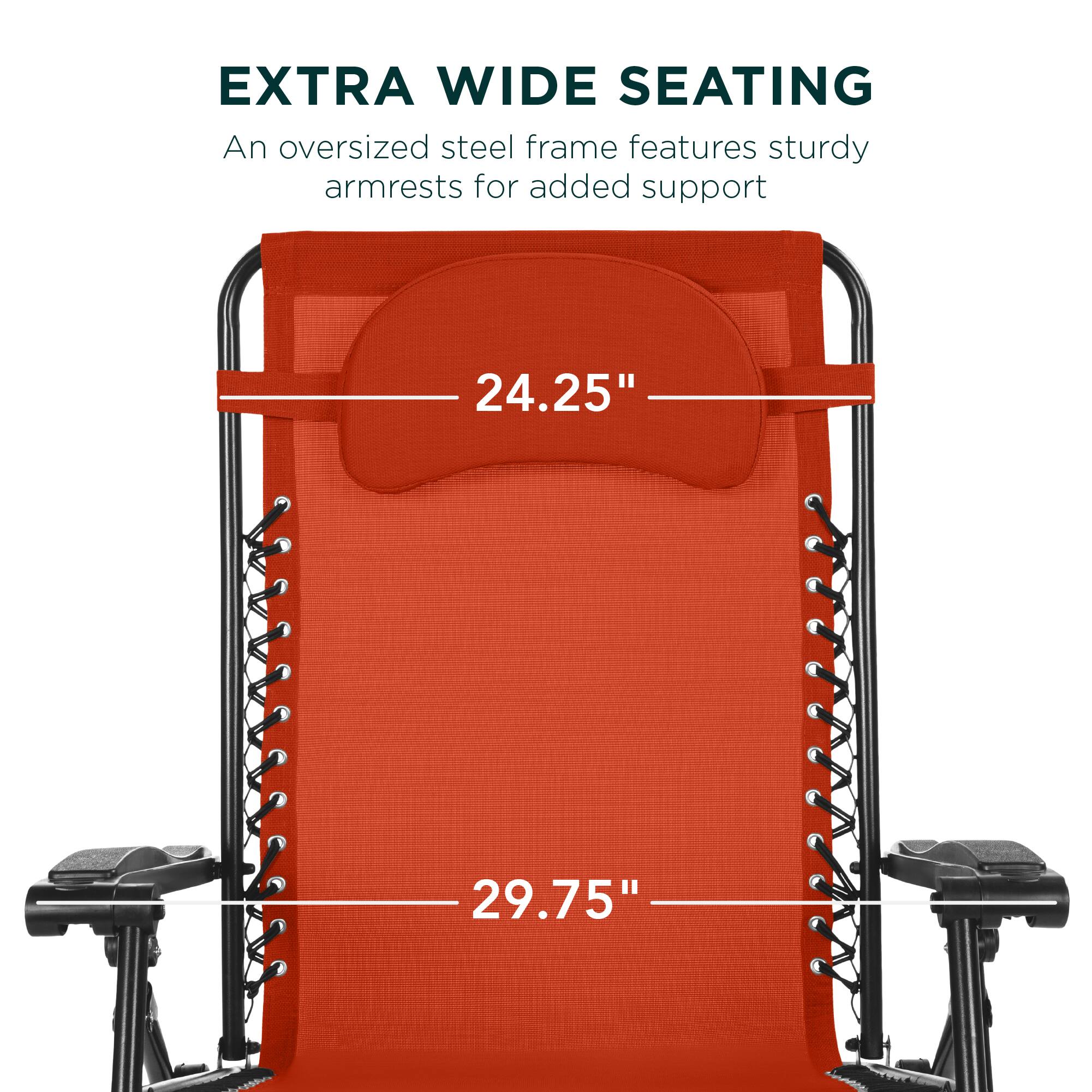 EXTRA WIDE SEATING

An oversized steel frame features sturdy armrests for added support

24.25"

29.75"