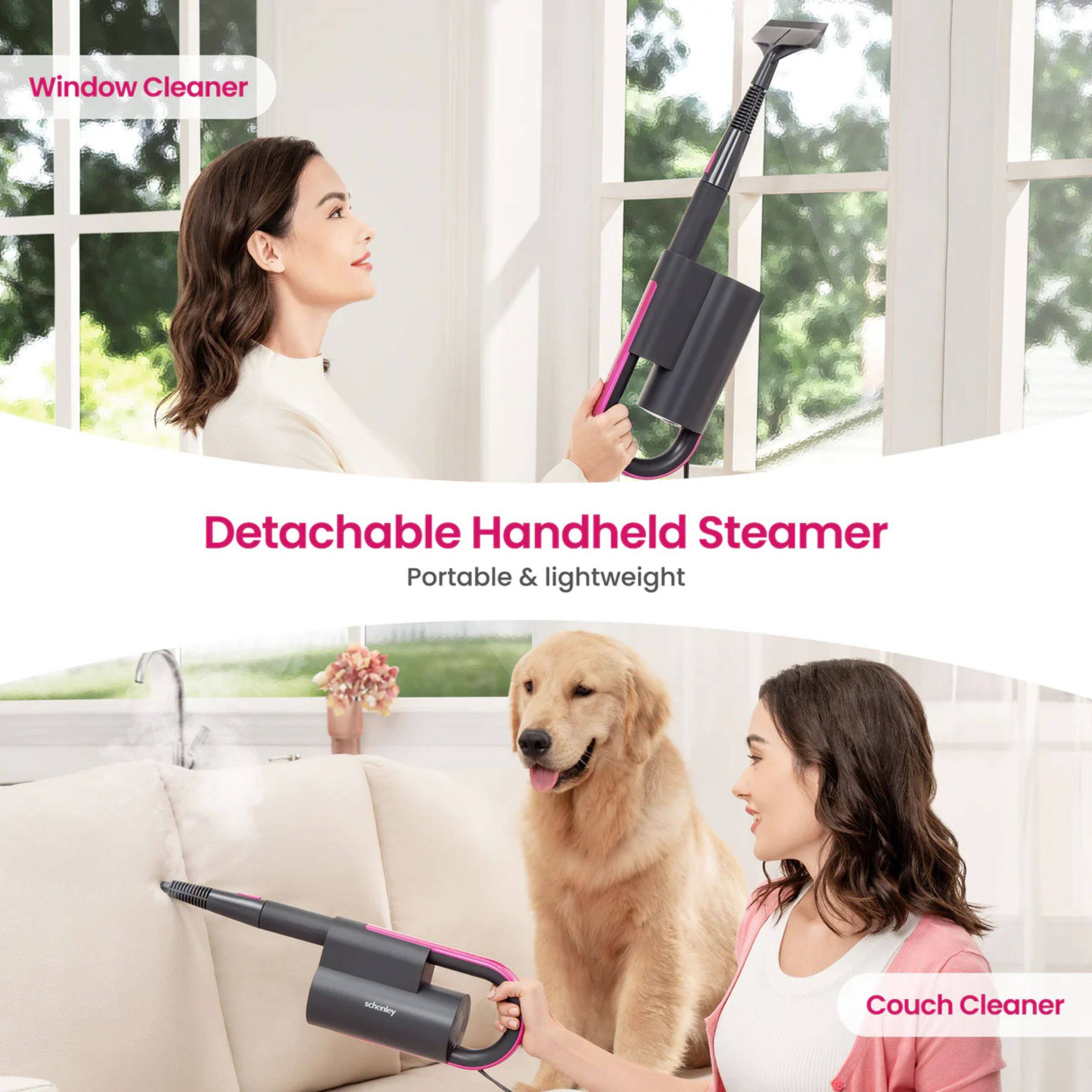 Window Cleaner

Detachable Handheld Steamer  
Portable & lightweight

Couch Cleaner