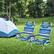 Alt View 6. Costway - Costway 4-Pack Folding Backpack Beach Chair 5-Position Outdoor Reclining Chairs with Pillow - Blue.