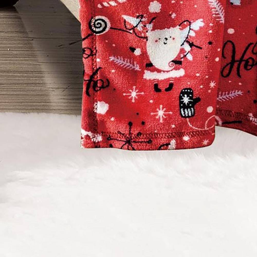 Alt View 1. Noble House - Plazatex Red Santa Micro plush Decorative All Season Red Color 50" X 60" Throw Blanket - Red.