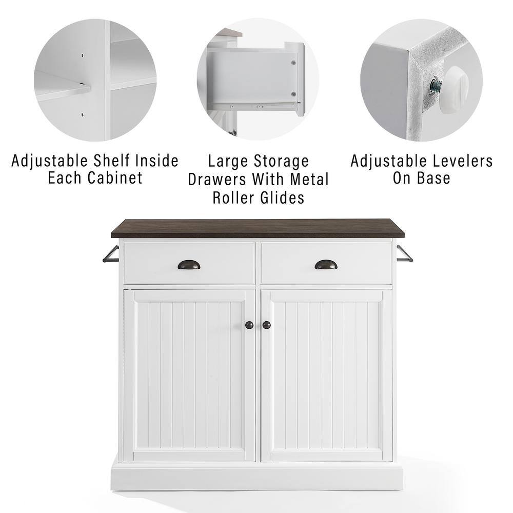 Adjustable Shelf Inside Each Cabinet  
Large Storage Drawers With Metal Roller Glides  
Adjustable Levelers On Base