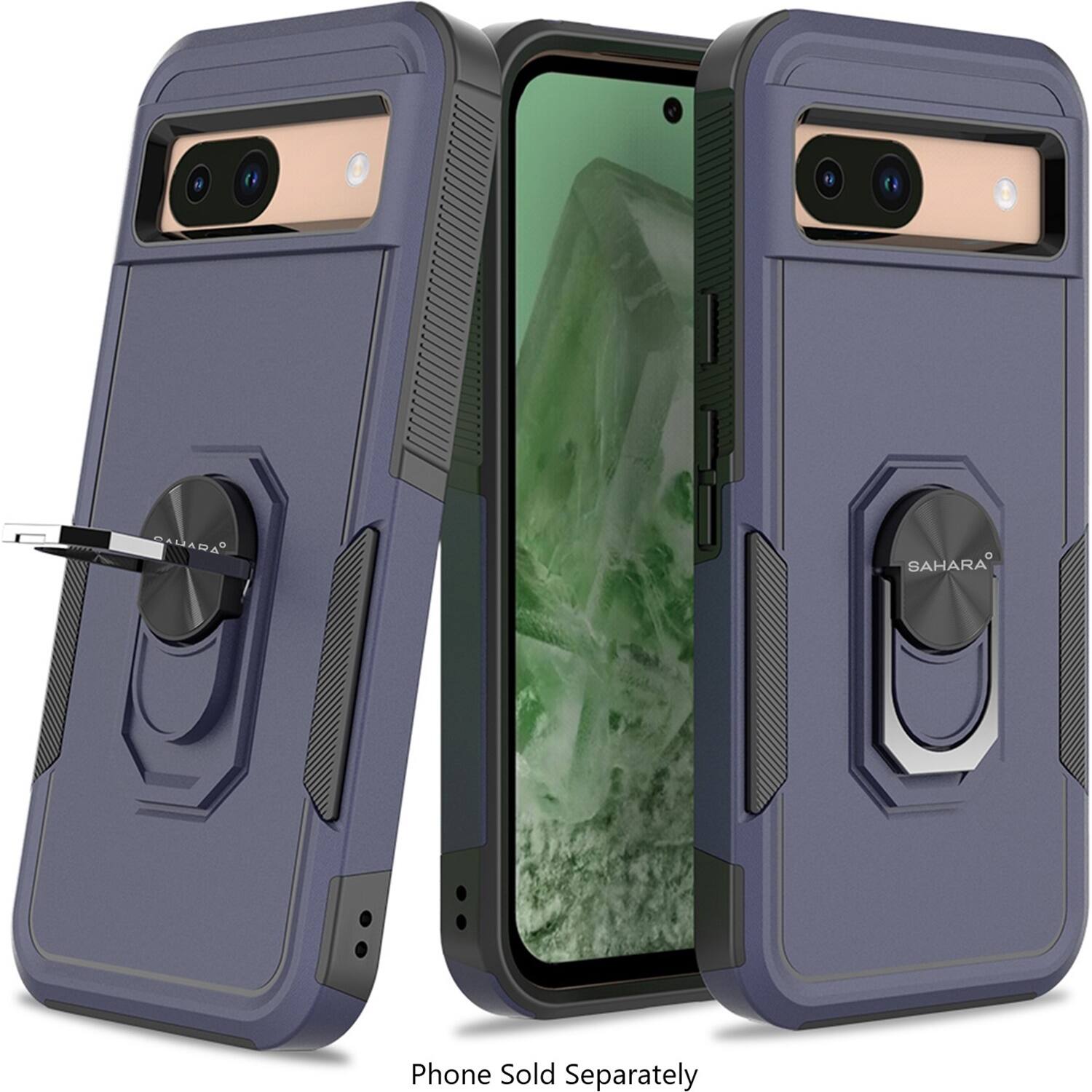 The image features a phone case with a picture of a mountain on it. The case is purple and has a clear back. The case is designed to protect the phone from scratches and minor impacts. The phone is not included with the case and must be purchased separately.