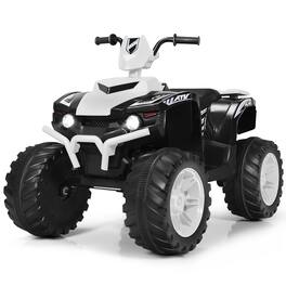 Gymax - 12V Electric Kids Ride On Car ATV 4-Wheeler Quad w/ Music LED Light - White