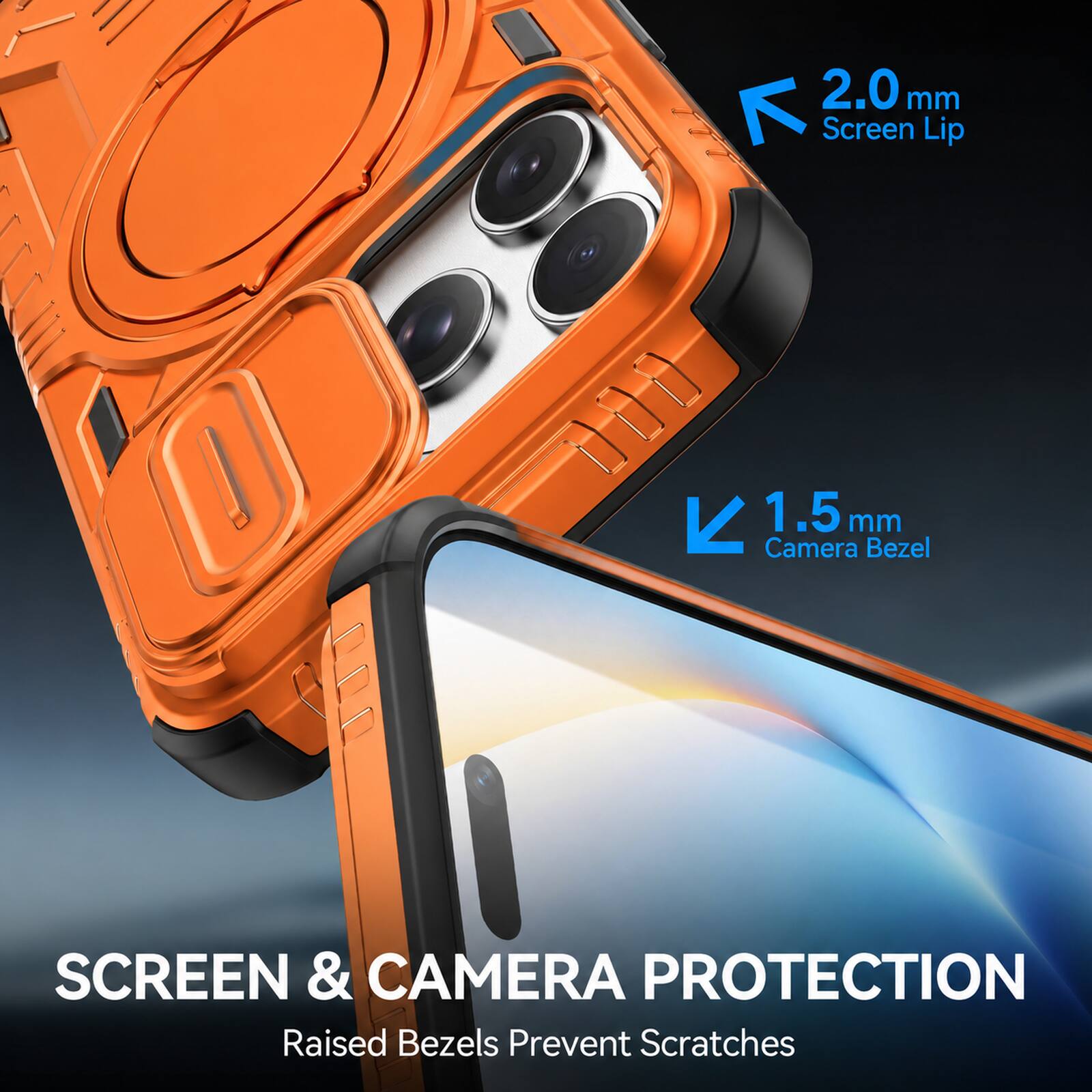 Dteck For Apple iPhone 18 Pro Rugged Case with Camera Sliding Lens ...