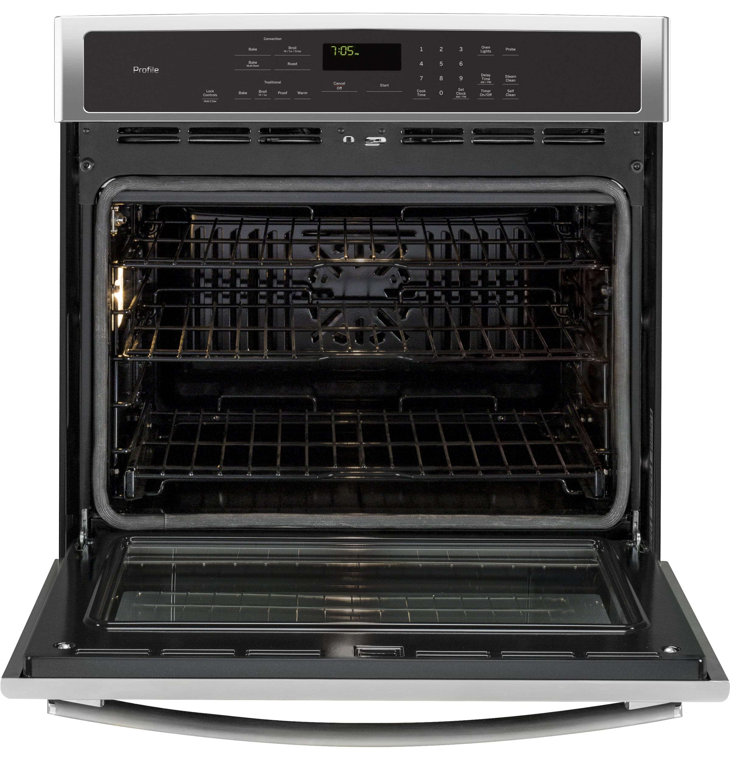 Alt View 14. GE - Profile Series 30" Built-In Single Electric Convection Wall Oven.
