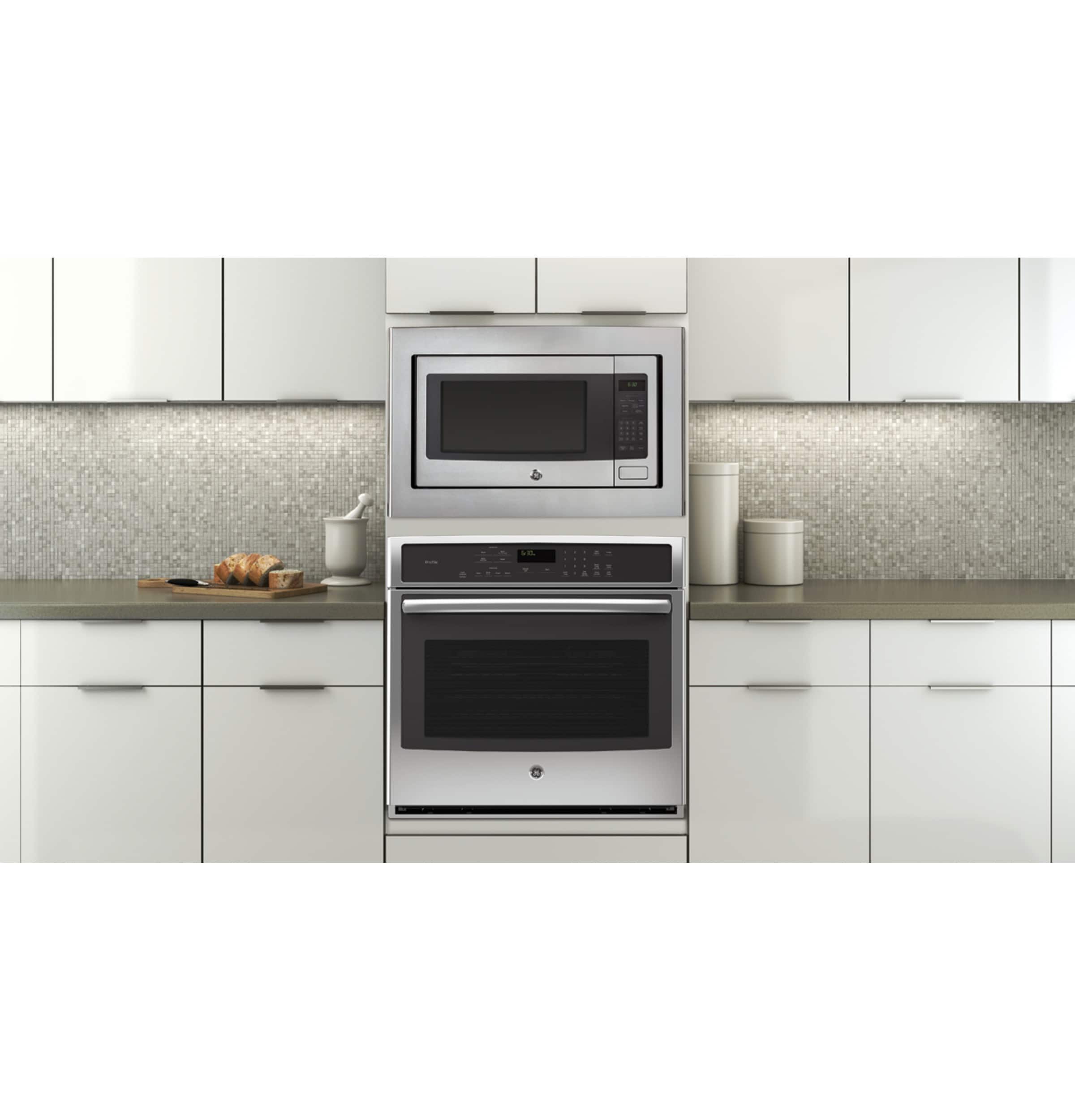 Alt View 2. GE - Profile Series 30" Built-In Single Electric Convection Wall Oven.