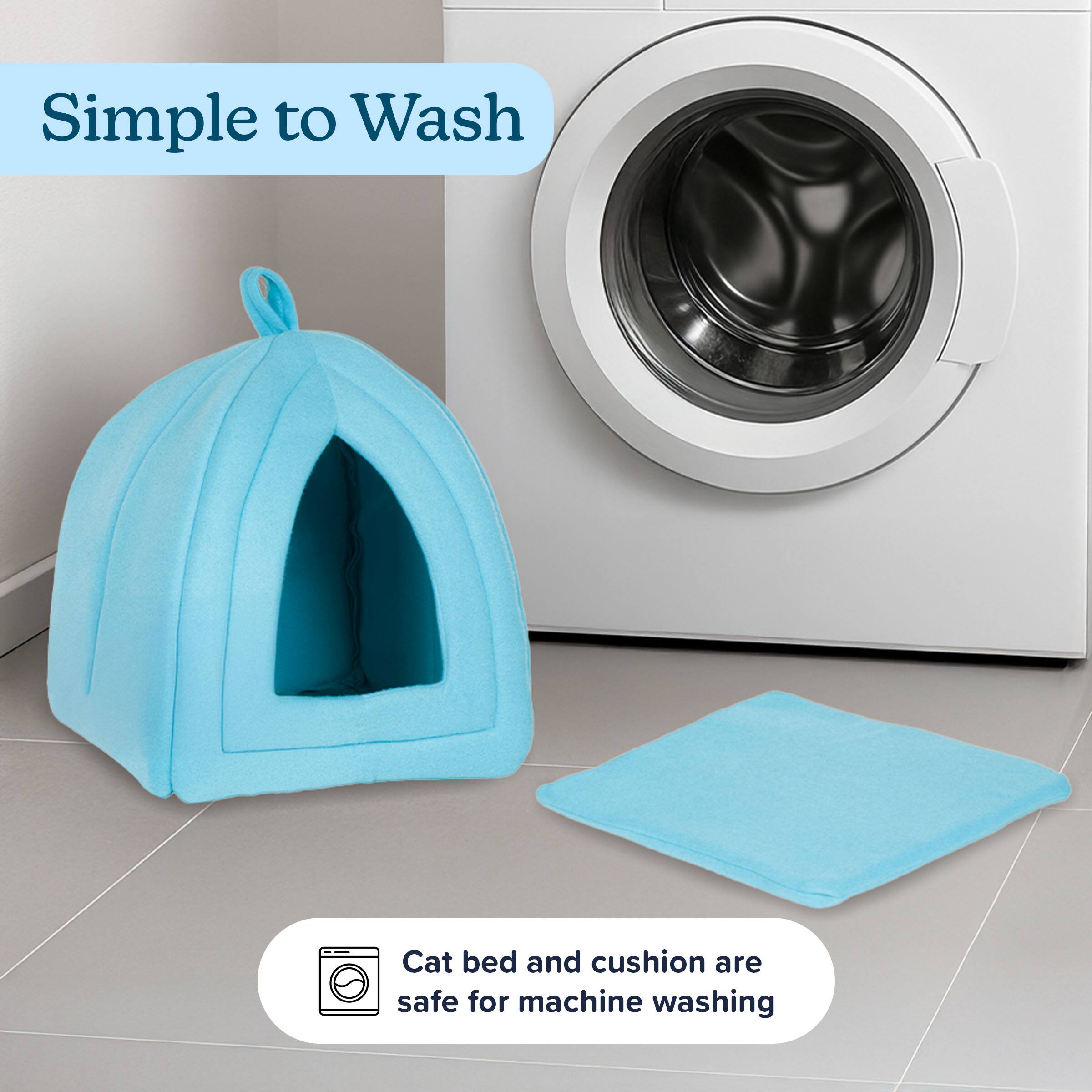 Simple to Wash

Cat bed and cushion are safe for machine washing