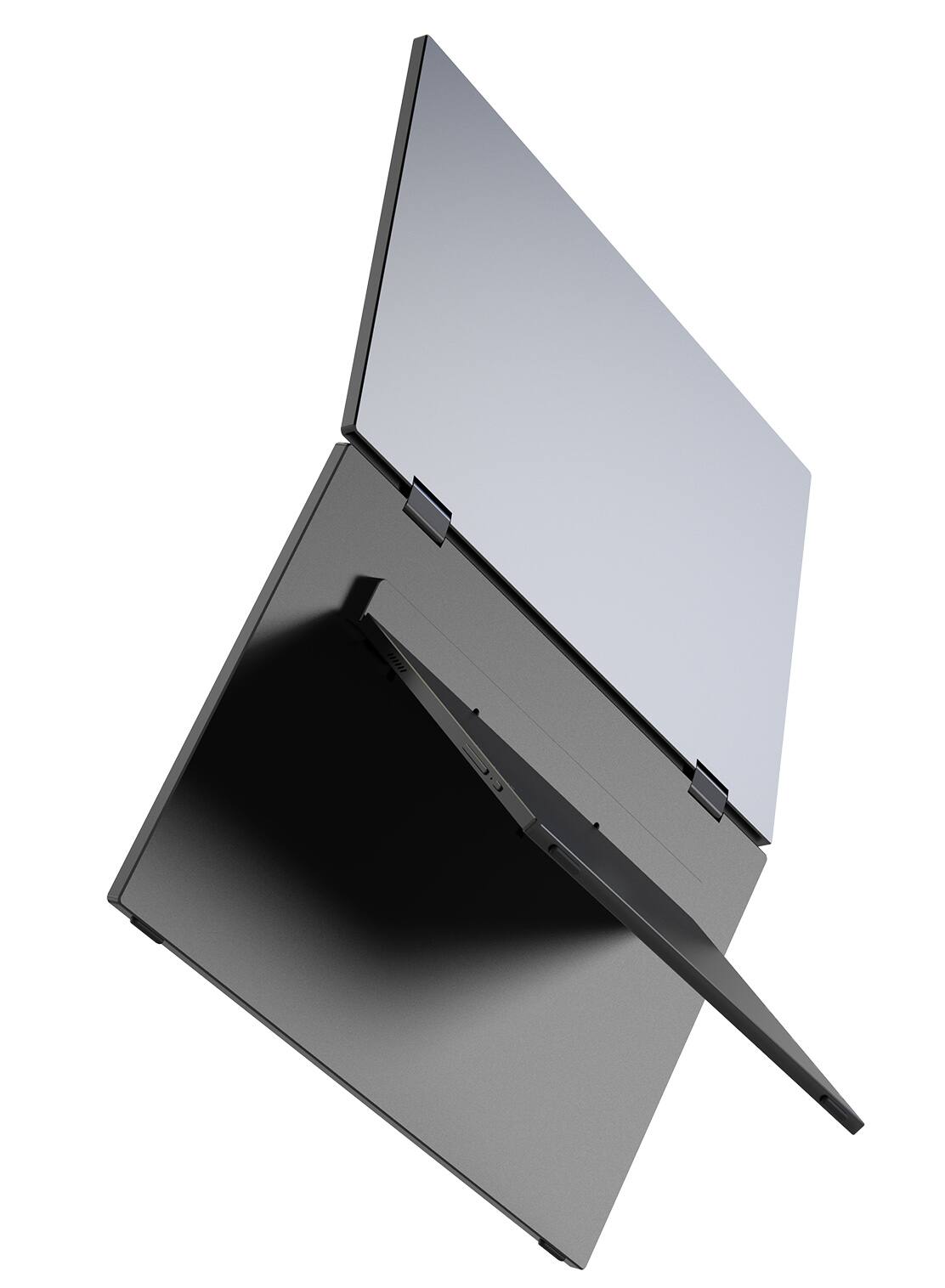 Back. MINIX - SF15 FOLD Stacked Portable Monitor, 15.6" 1080P Dual Foldable Travel Display Triple Laptop Screen Extender for PC Mac - Black.