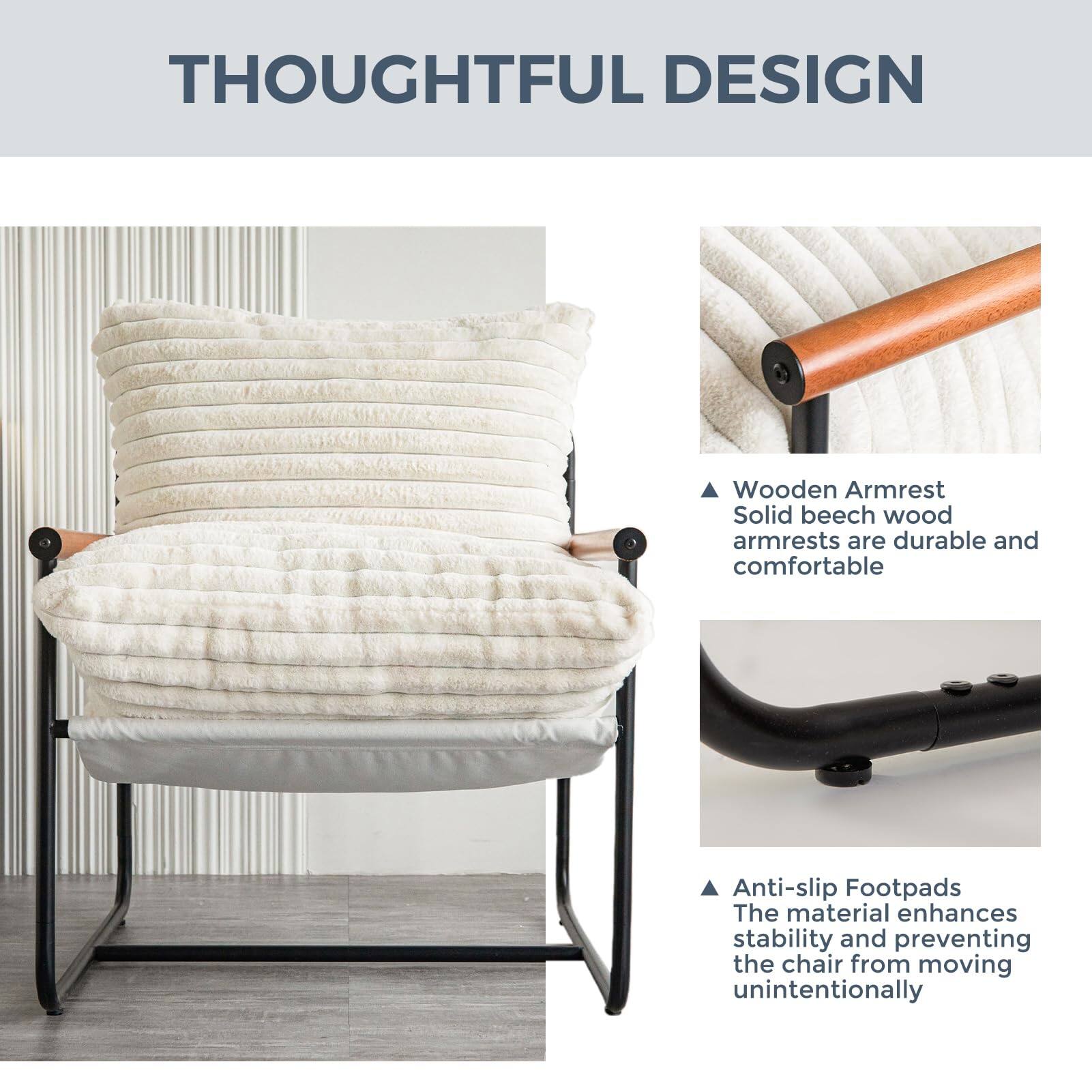 **THOUGHTFUL DESIGN**

- **Wooden Armrest**  
  Solid beech wood armrests are durable and comfortable

- **Anti-slip Footpads**  
  The material enhances stability and preventing the chair from moving unintentionally