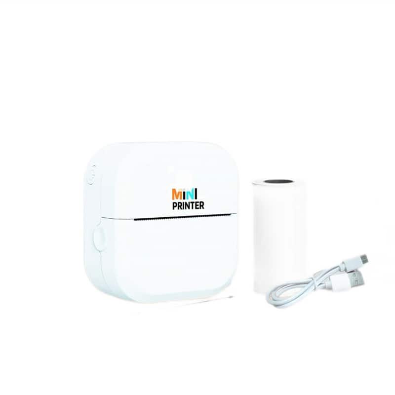 SKRAN - Mini Label Printer for School - HD Photo Printing, Portable Thermal Printer for Homework & Error Correction, Wireless - White