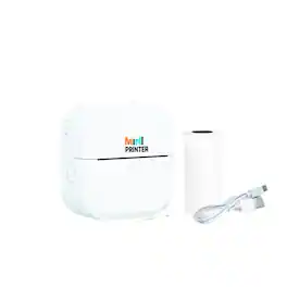 SKRAN - Mini Label Printer for School - HD Photo Printing, Portable Thermal Printer for Homework & Error Correction, Wireless - White