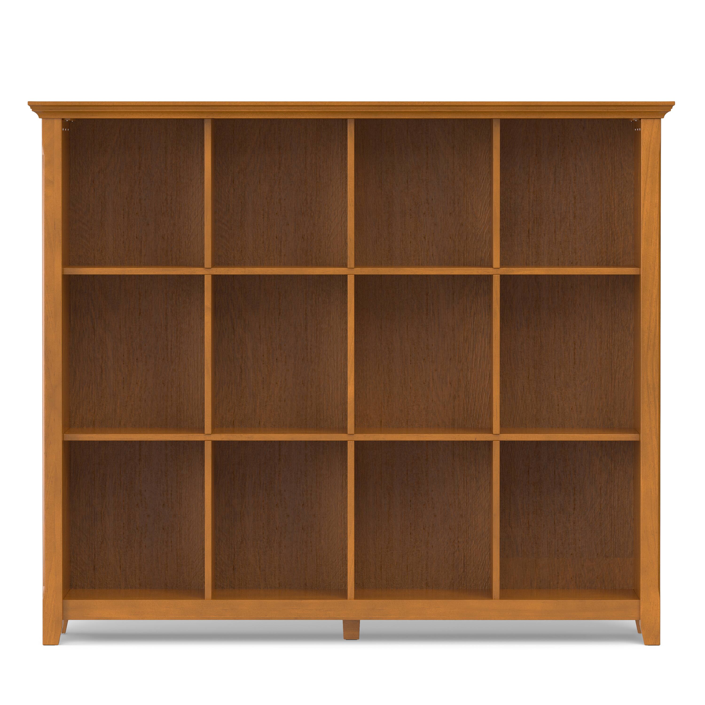 Left. Simpli Home - Acadian 48 inch Tall Solid Wood 12 Cube Storage in Light Golden Brown - Light Golden Brown.