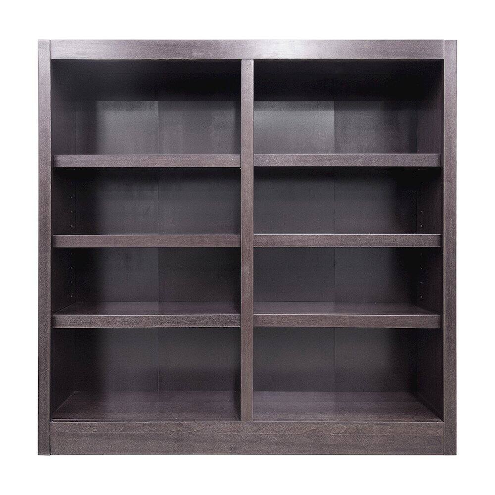 Front. Concepts in Wood - Double Wide Bookcase 8 Shelves Espresso Finish - Brown.