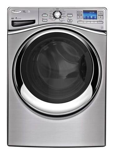 Front Standard. Whirlpool - 4.3 Cu. Ft. 14-Cycle High-Efficiency Steam Smart Front-Loading Washer - Stainless-Steel.