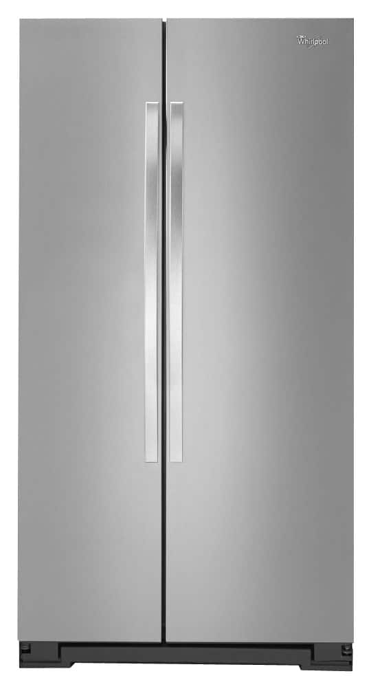 Front. Whirlpool - 21.7 Cu. Ft. Side-by-Side Refrigerator - Stainless steel.