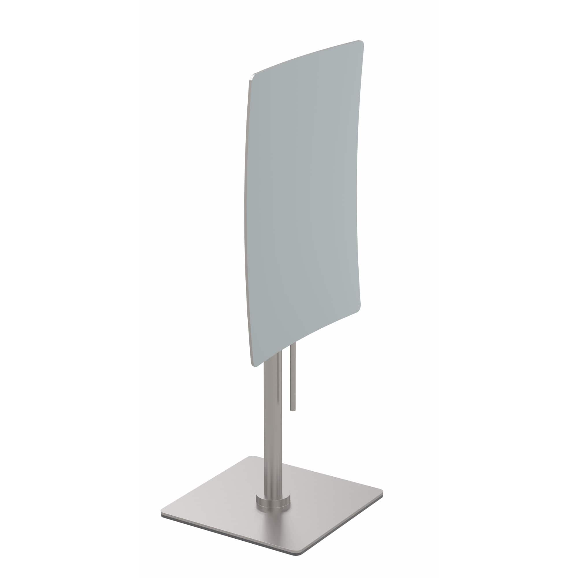 Aptations - Rectangular Standing Mirror (5" x 8") - 3X Magnification - Brushed Nickel