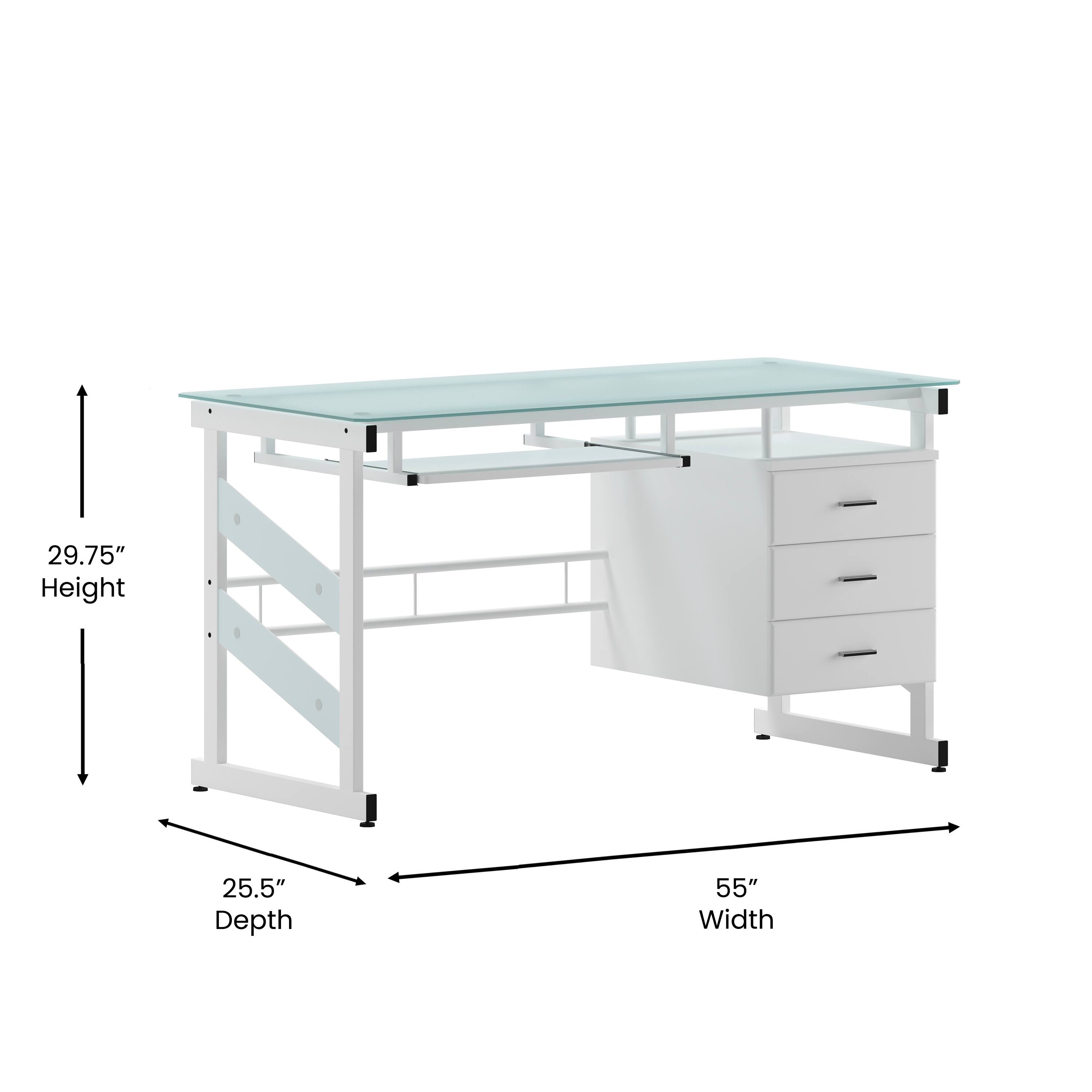 29.75" Height  
25.5" Depth  
55" Width