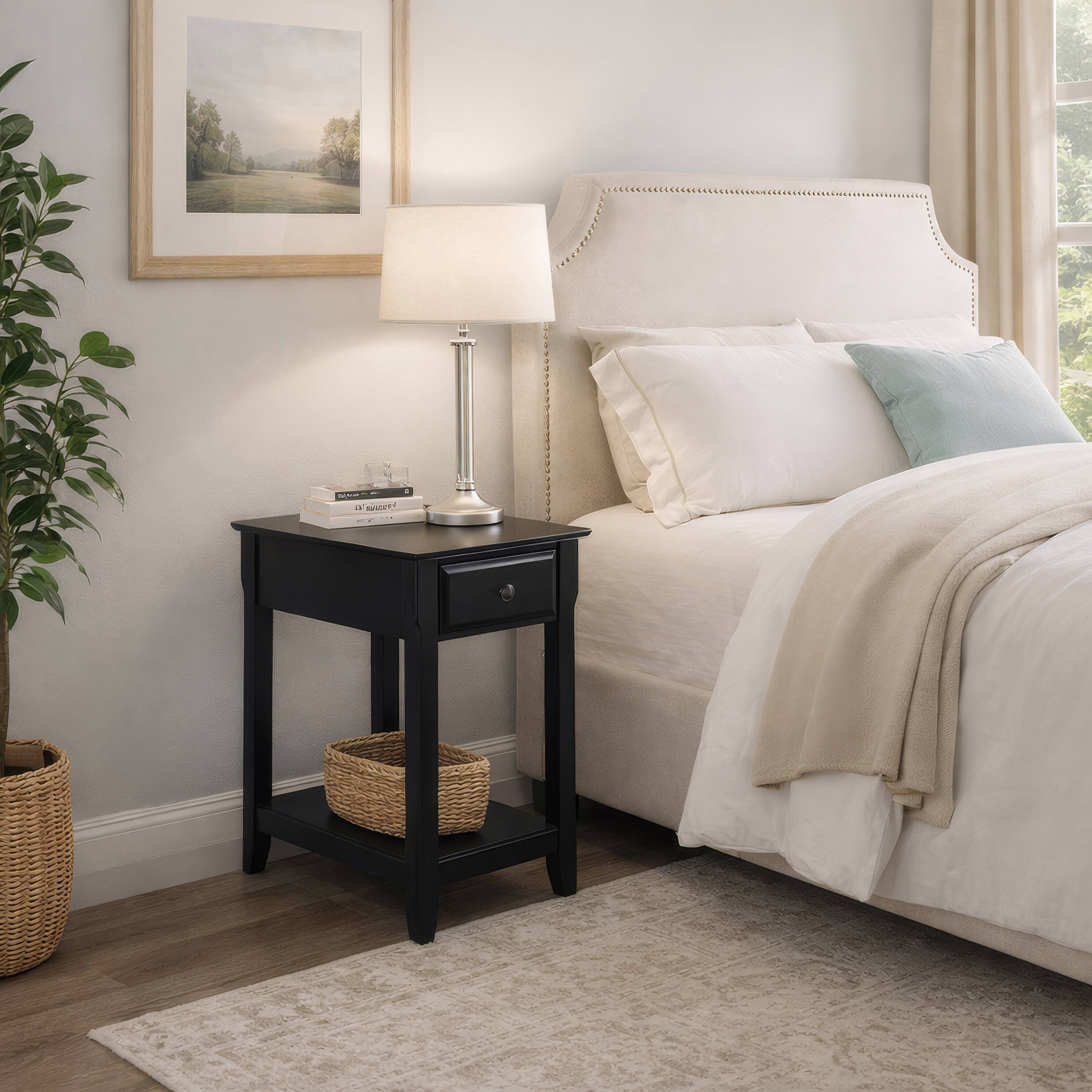 Alt View 7. Manhattan Lane - Accent Table with 1 Drawer and Bottom Shelf - Black.