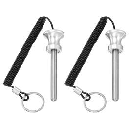 Unique Bargains - Weight Stack Pin, Gym Pin Strength Training Replacement with Pull Rope, 0.4 x 3.1 Inch 2pcs for Home/Gym - Silver