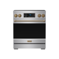 Gordon Ramsay Series by Thor Kitchen 4.8 Cu. Ft Freestanding Induction Range with Bronze Hardware - Stainless Steel