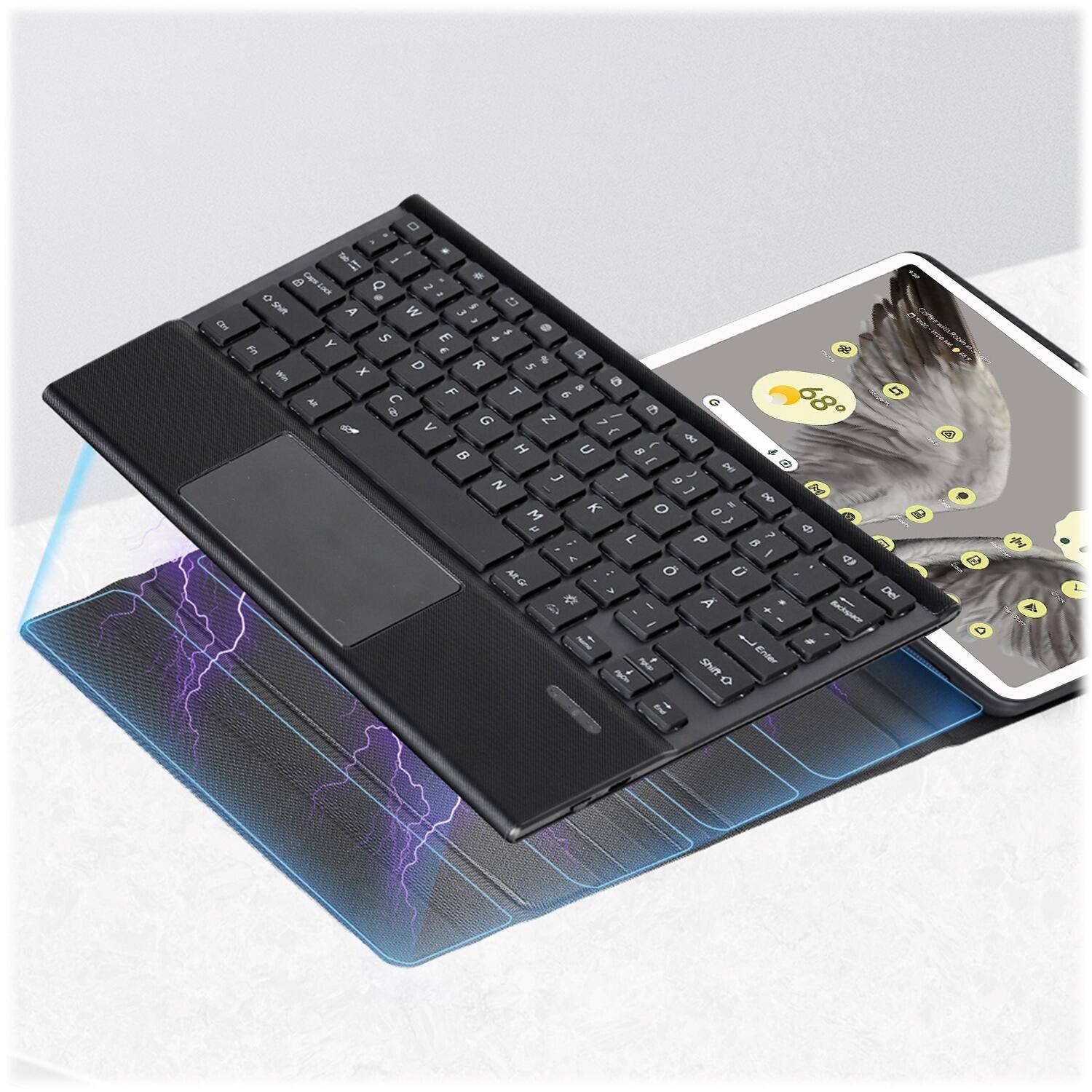 Alt View 12. SaharaCase - Keyboard Case for Google Pixel Tablet - Black.