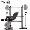 Front. HARISON - HARISON 6in1 Weight Bench Set with Racks,Leg Extension,Preacher Curl&Resistance Bands,Workout Bench 660LB (BBG30813) - Black.