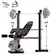 Front. HARISON - HARISON 6 in 1 Weight Bench Set with Racks, Leg Extension, Preacher Curl & Resistance Bands, 660LB (BBG30813) - Black.