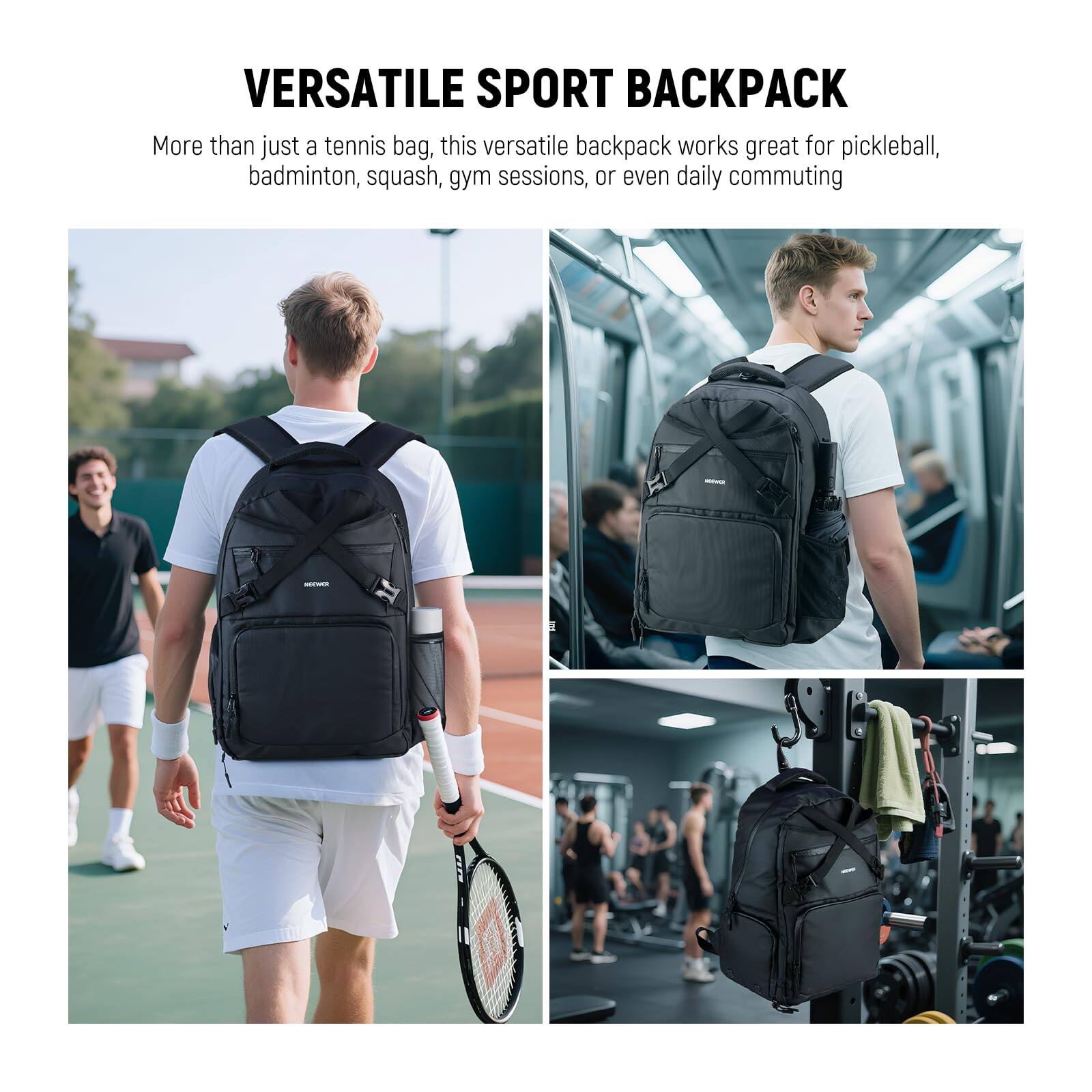VERSATILE SPORT BACKPACK

More than just a tennis bag, this versatile backpack works great for pickleball, badminton, squash, gym sessions, or even daily commuting