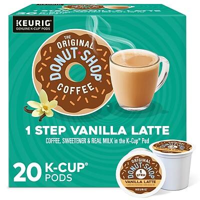 KEURIG GENUINE K-CUP PODS

THE ORIGINAL DONUT SHOP COFFEE

1 STEP VANILLA LATTE
COFFEE, SWEETENER & REAL MILK in the K-Cup Pod

20 K-CUP PODS

ORIGINAL DONUT SHOP
1 STEP VANILLA LATTE
HEURIC