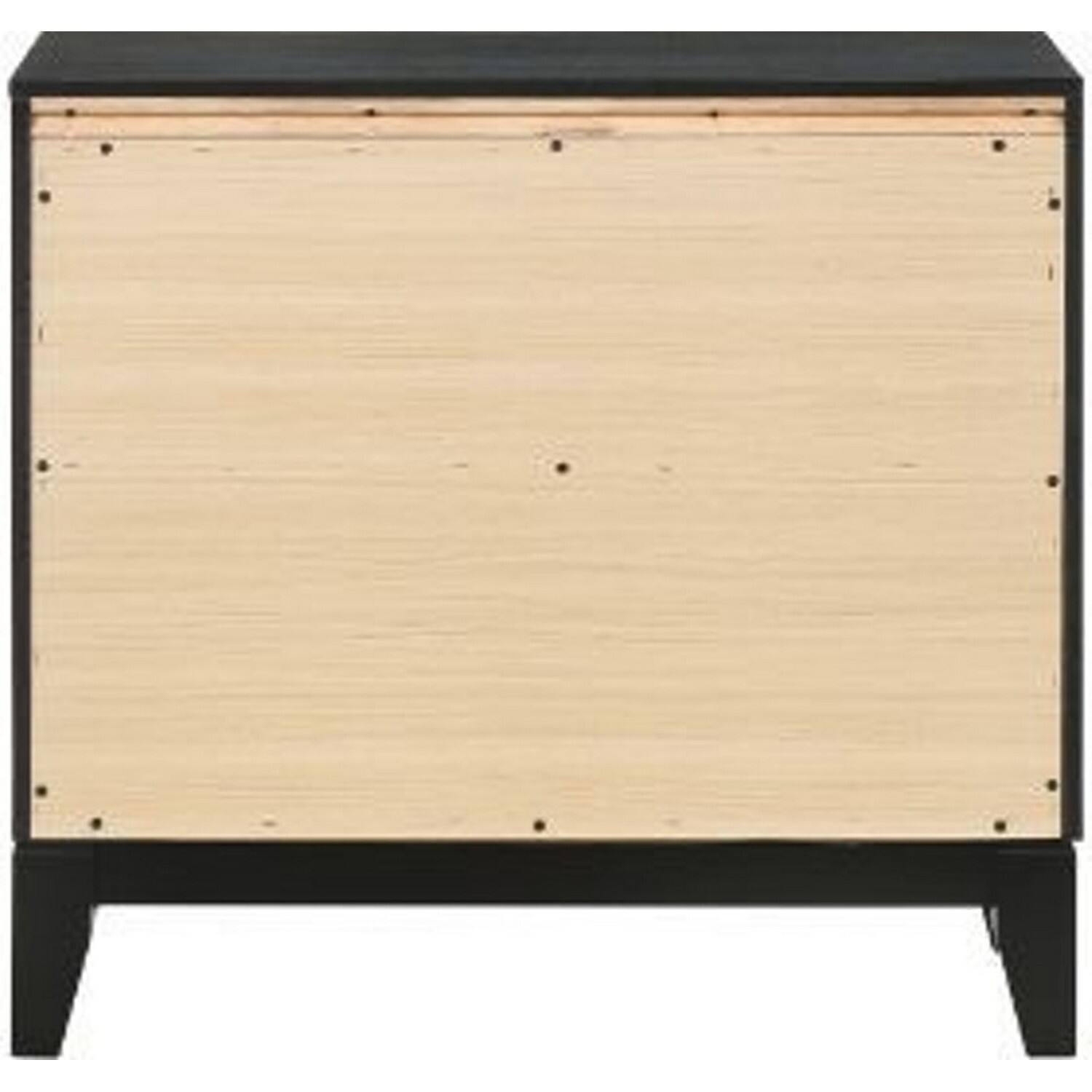 Alt View 3. Manhattan Lane - Nightstand with 2 Drawers and Shimmery Details - Black.