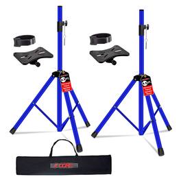5 CORE - Speaker Stand Tripod Pair Heavy Duty Adjustable 54" Universal Mount for PA DJ Studio w Bag - Deep Blue
