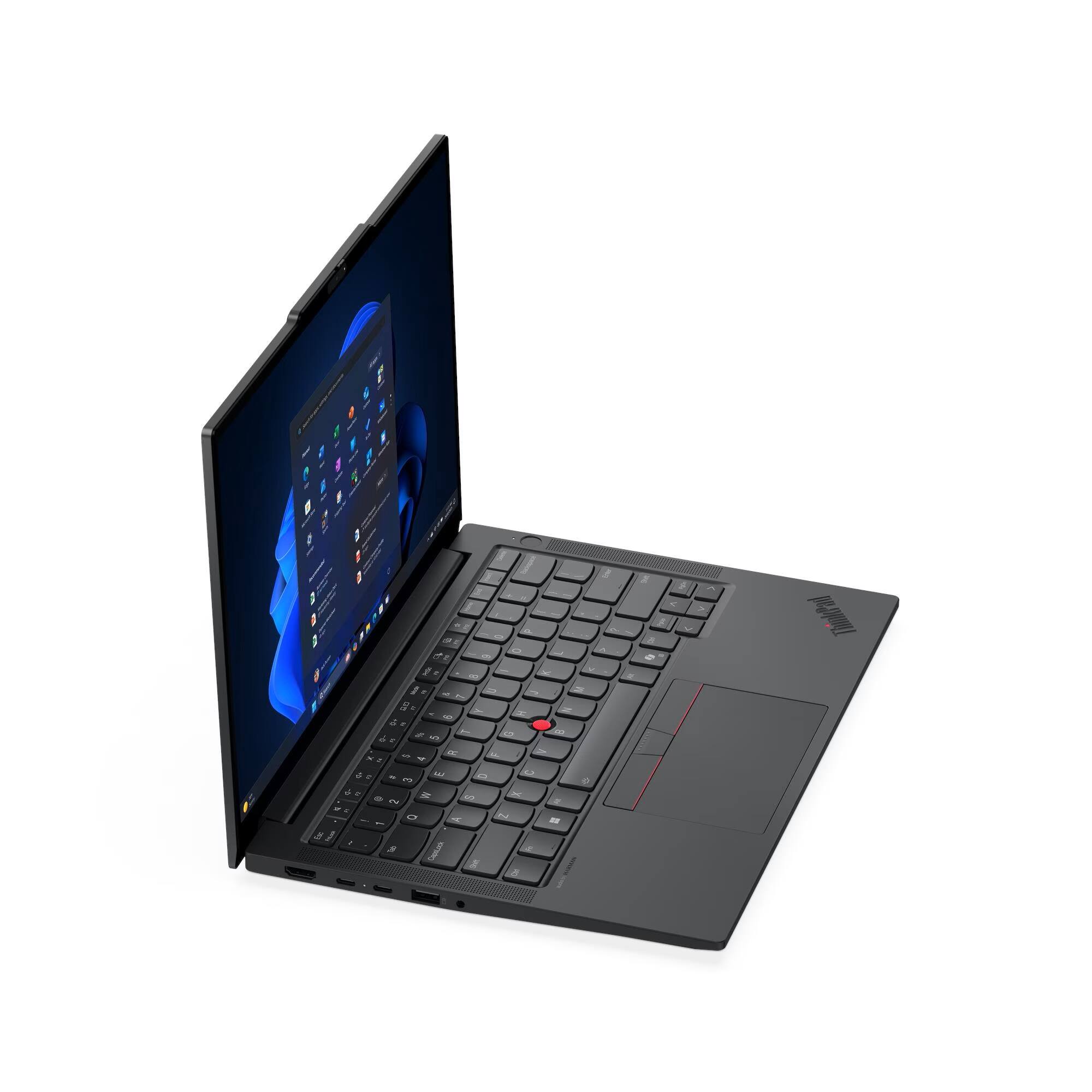 Left. Lenovo - Lenovo - ThinkPad E14 Gen 7 AI PC 14" Laptop - AMD Ryzen 5 230 with 16GB Memory - 256GB SSD - Black.