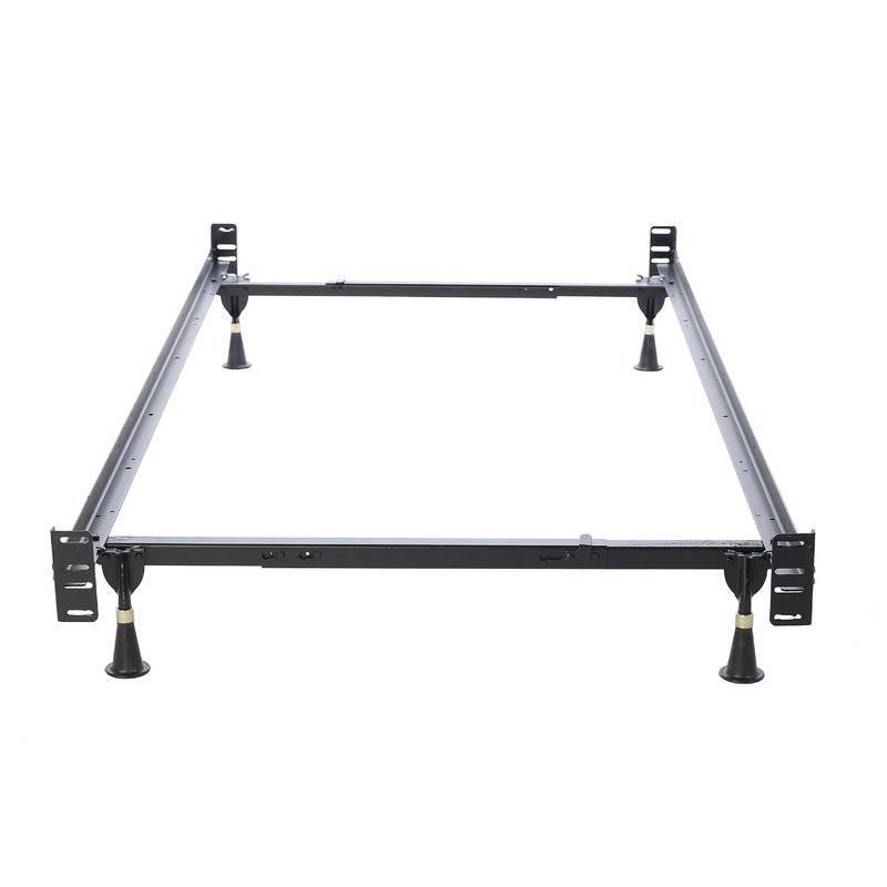 Angle. Hivvago - Twin/Full Adjustable Metal Bed Frame with Headboard Footboard Brackets - Black.
