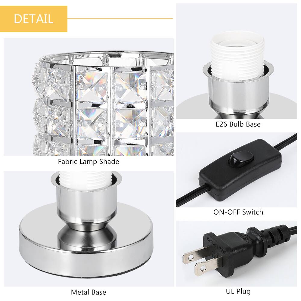 DETAIL  
E26 Bulb Base  
Fabric Lamp Shade  
ON-OFF Switch  
Metal Base  
UL Plug