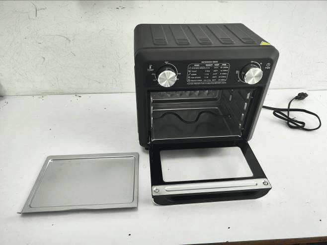 Alt View 10. Loheer - Loheer 11QT Compact Air Fryer Toaster Oven 1000W Convection Countertop Oven Black - Black.