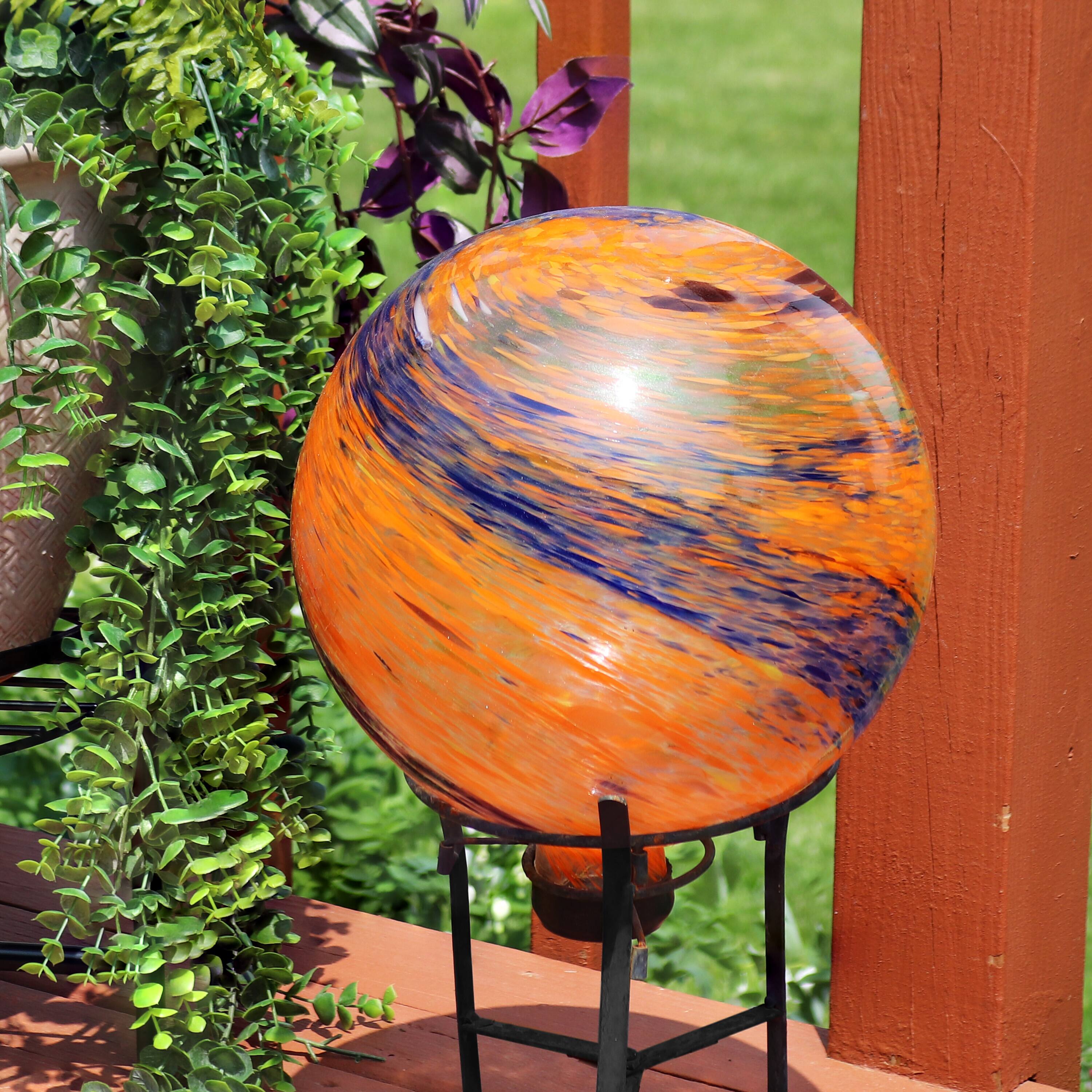 Alt View 4. Sunnydaze - Glass Gazing Globe - 10 in - Set of 2 - Sunset Sky.